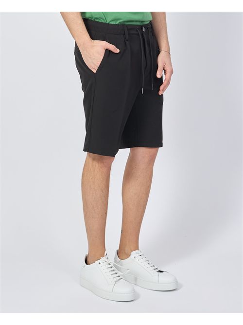 Yes Zee men's black bermuda shorts with elastic YES ZEE | P780-EW000801